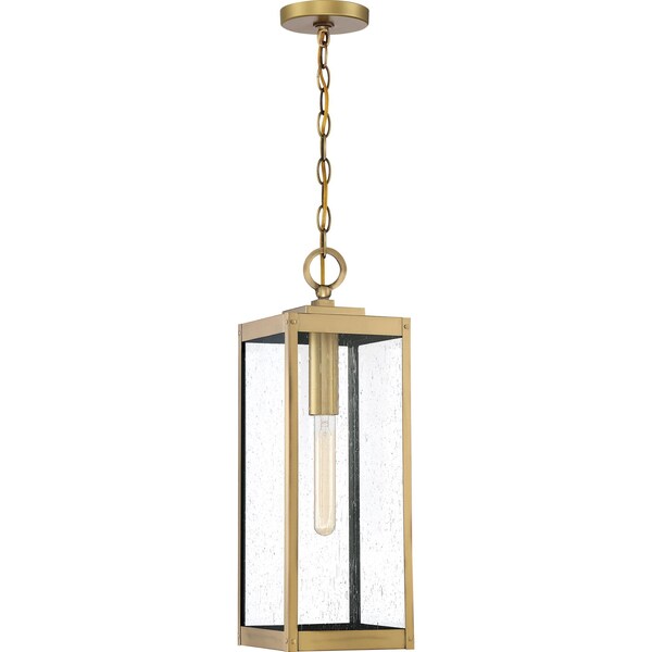 Quoizel Westover 1-Light Antique Brass Outdoor Hanging Lantern WVR1907A - main